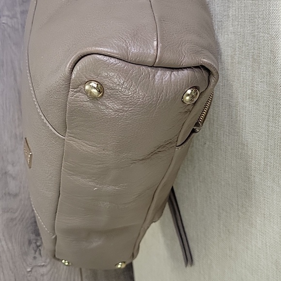 Kooba Taupe Leather Tote Shoulder Bag Handbag Purse - Picture 8 of 14